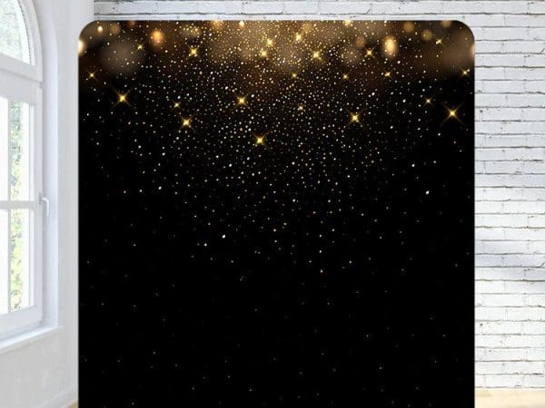 Black & Gold Falling Sparkles Backdrop